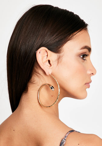 Snake Attack Hoop Earrings