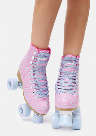 Wavy Checkered Impala Quad Skates