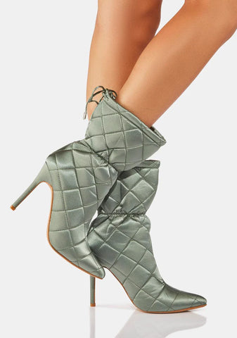 Sage Who Cares Quilted Heels