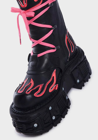 Pink M-Tank015-C6 Platform Boots