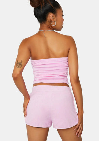 Violet Dusk Terry Logo Retro Shorts