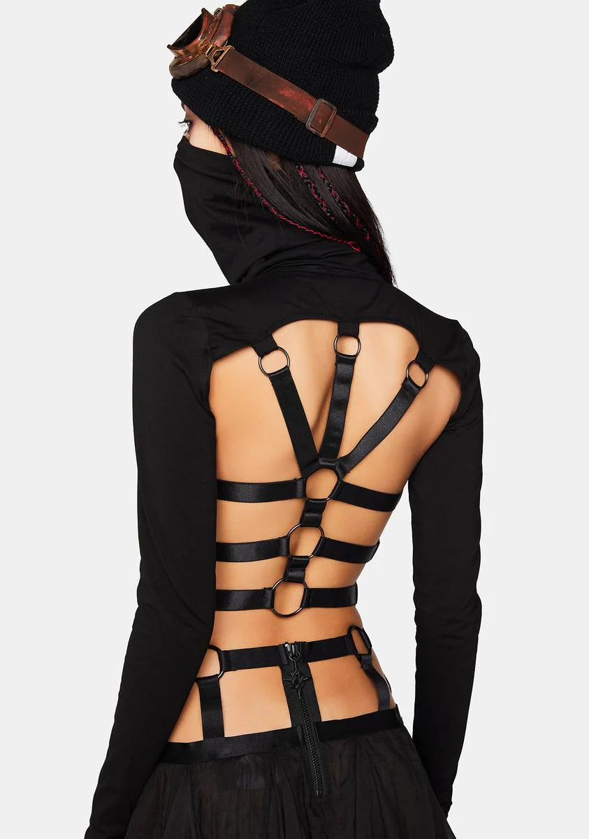 Modulation Caged Back Long Sleeve Top