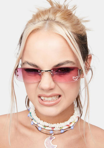 Purple Rectangular Sunglasses