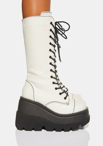 White Shaker-72 Platform Boots