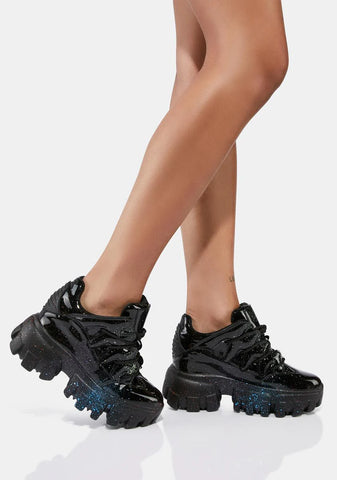 Sparkle Soursop Low Top Wedge Sneakers