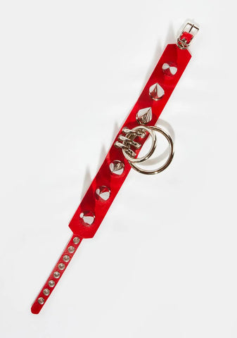 Red Heavy Metal Omega Collar