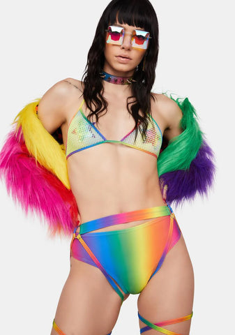 Rainbow High Waisted Shorts