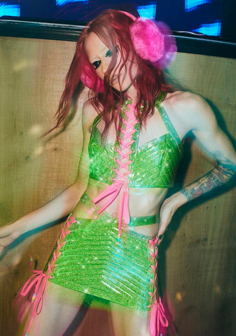 Toxic Rude Awakening Glitter Halter Top