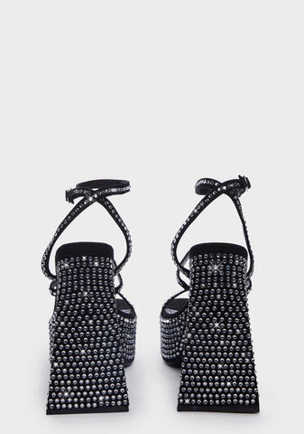 Noir Asking For Drama Block Heels