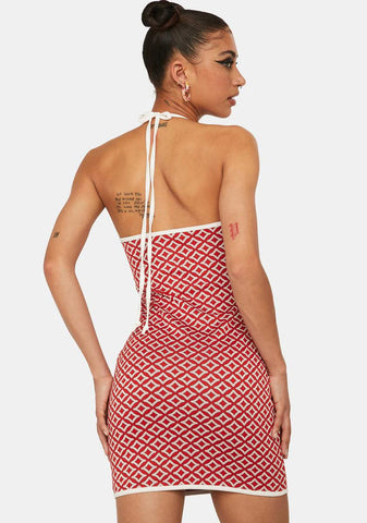 Cut Out Halter Mini Dress