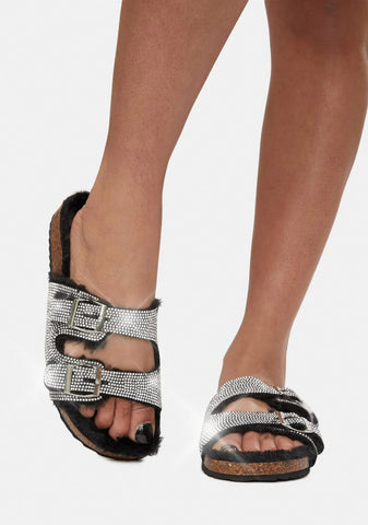 Wicked Shine On Rhinestone Buckle Slides