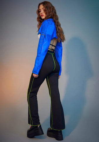 Lime Livin' Reckless Contrast Stitch Pants