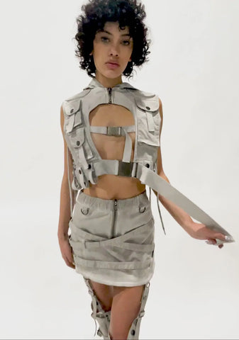 Replay Mini Skirt With Leg Warmers - Ecru