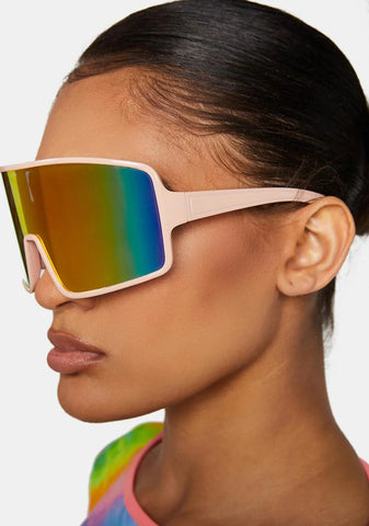 Rose Robo Call Oversized Sunglasses