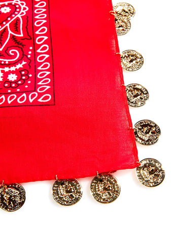 Scarlet Coined Bandana