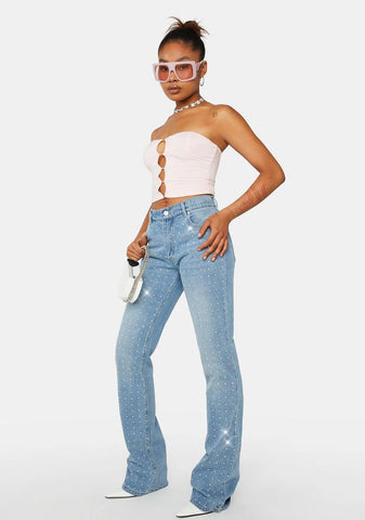 Sparkling In Love Rhinestone Jeans