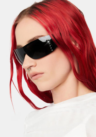 Wicked Let Ur Guard Down Shield Sunglasses