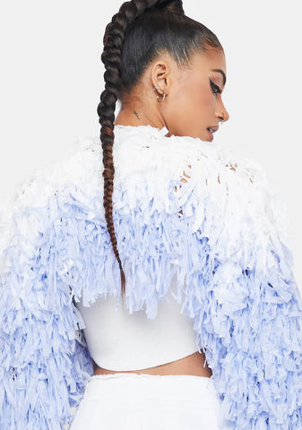 Lavender Shake It Off Fringe Jacket