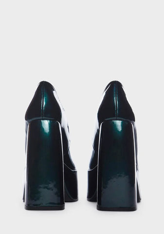 Teal Sweet Attitude Platform Heels