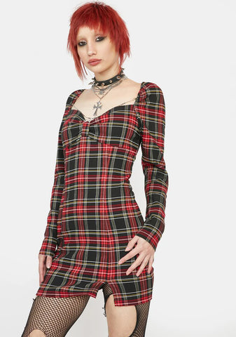 Square Neck Wrap Bodycon Dress