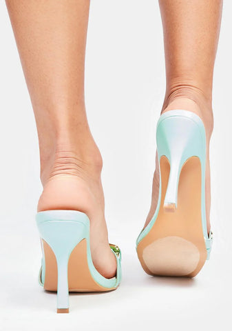 Mint In The Mix Chain Heels