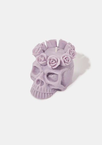 Lavender Azucar Skull Candle