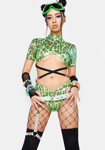 Holographic 1-Leg Garter Harness