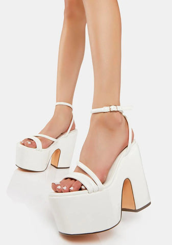 White Jicole Platform Heels