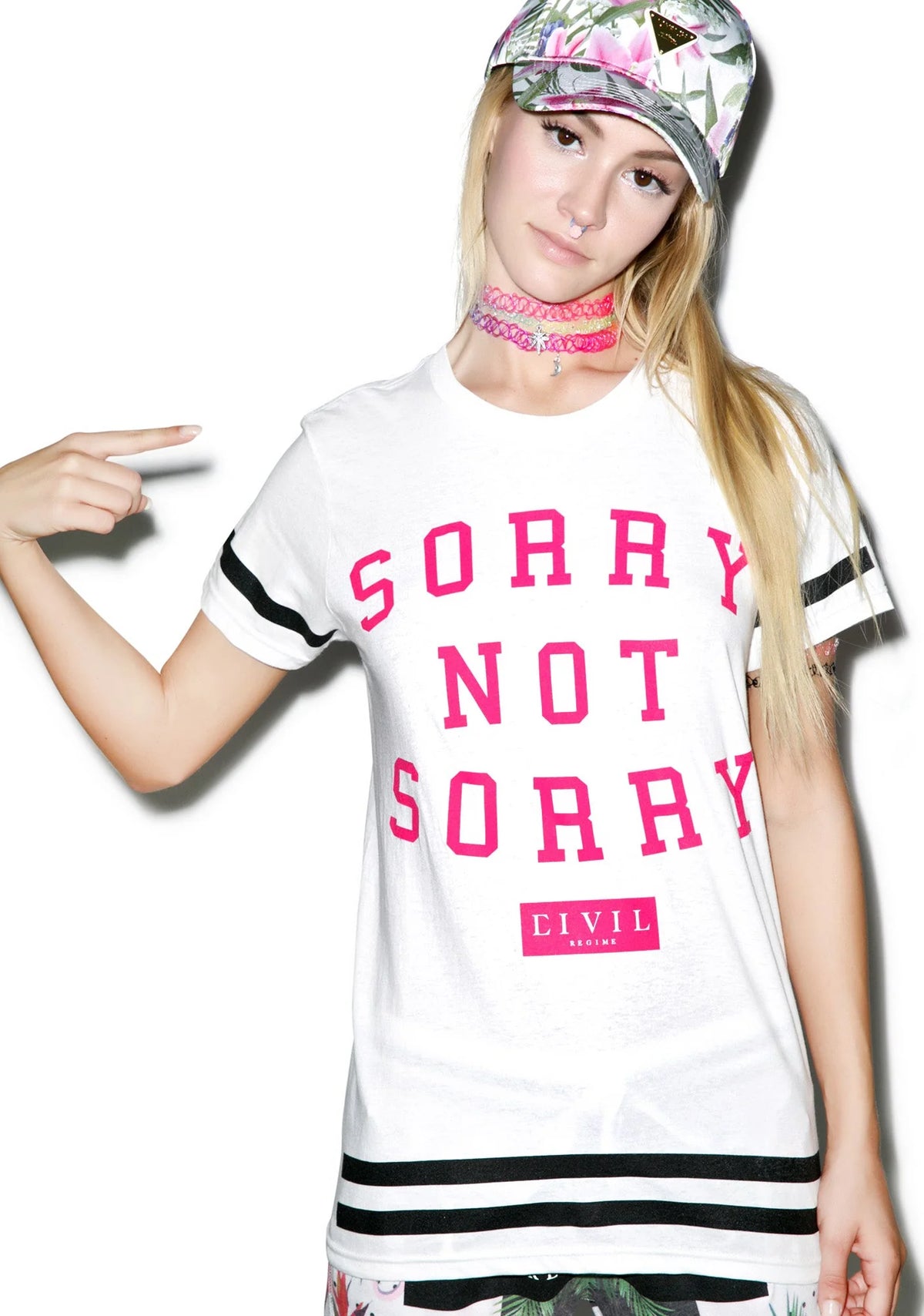 Sorry Not Sorry BF Tee - White