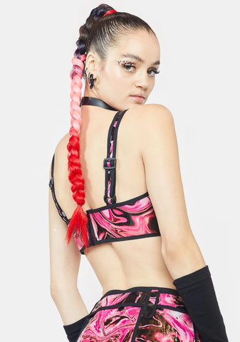 Lady Acid Dimension Hologram Bra Top