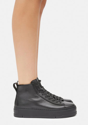 Black Leather Judy High Top Sneakers