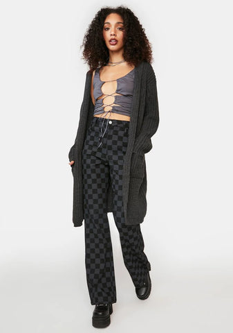 Misty Morning Blush Long Knit Cardigan