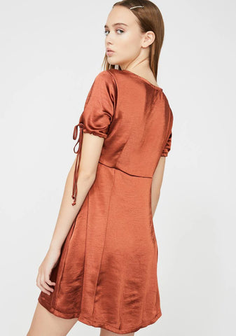 Dark Red Guenette Satin Dress