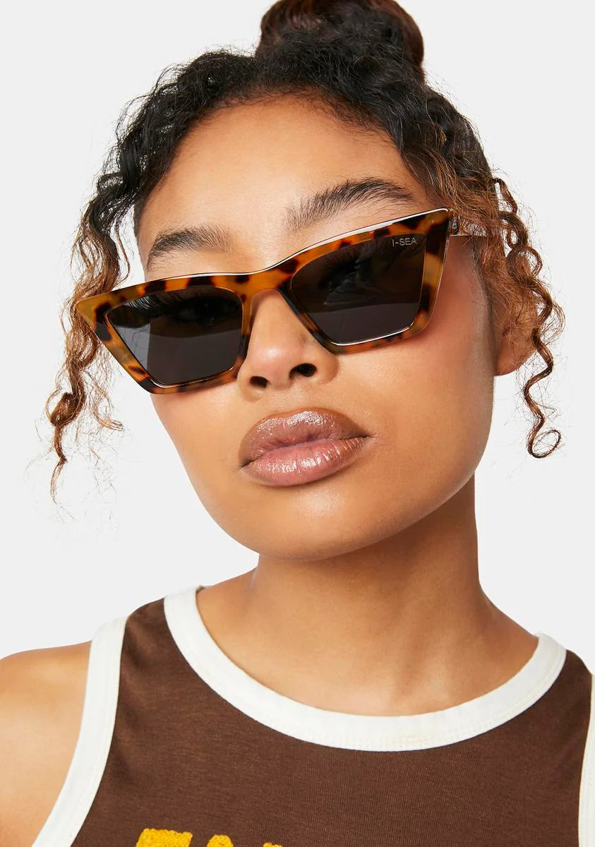 Rosey Tortoise Smoke Cat Eye Sunglasses