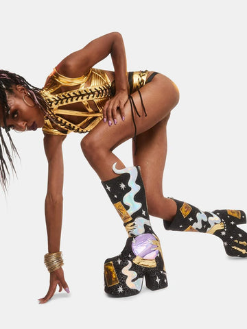 Cosmic Fortune Platform Boots