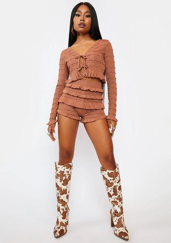 Trending Next Ruffle Sweater Shorts