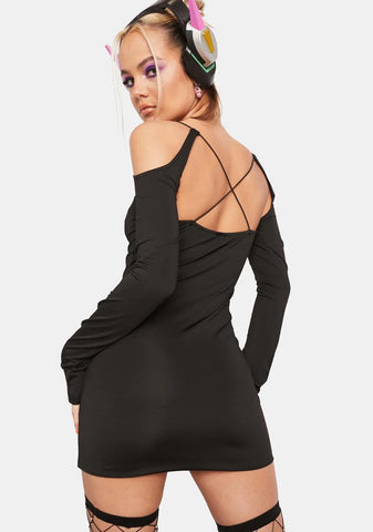 Midnight Retro Boomin' Cut-Out Mini Dress