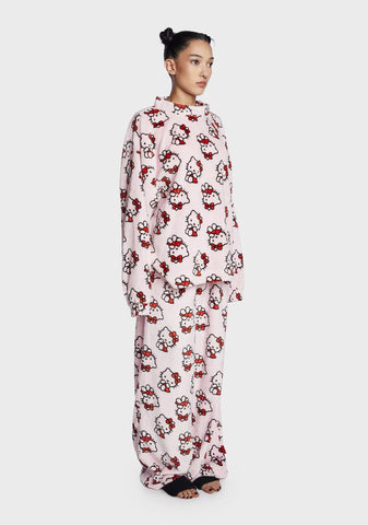 Hello Kitty Fuzzy Jumper And Trouser Set