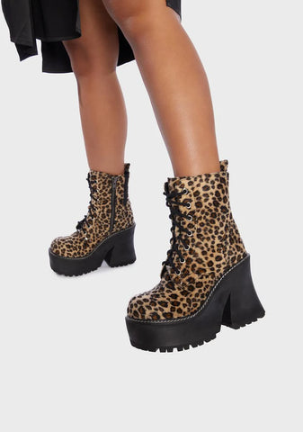 Wide Fit Catty Animal Behavior Platform Boots