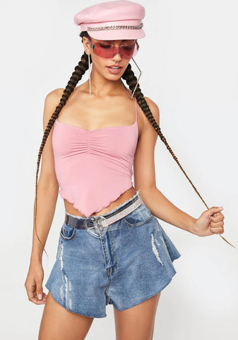 Hi Waist Denim Shorts