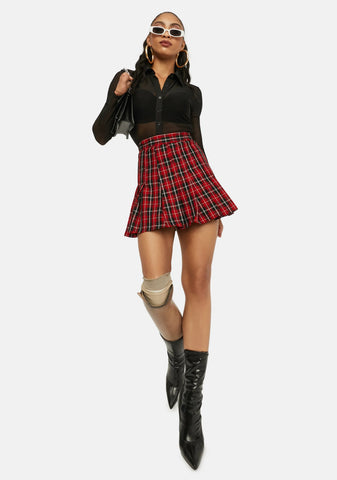 Rock Your World Plaid Pleated Skirt