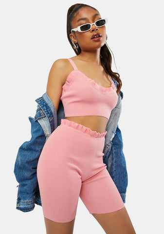 Babe Make You Miss Me Biker Shorts Set