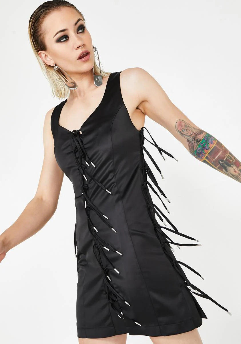 Expando Tie Satin Dress