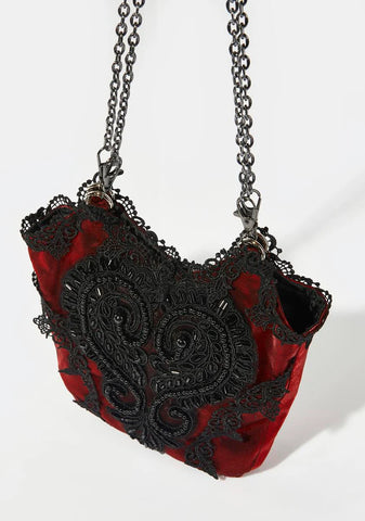 Love Embroidered Heart Crossbody Bag