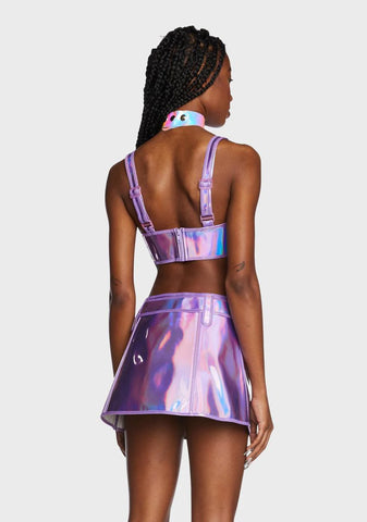 Lilac Dream Crusher Holographic Bra Top