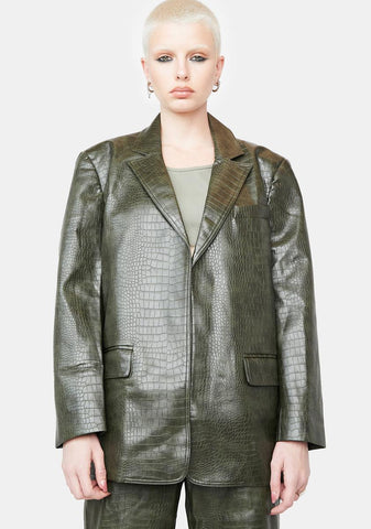 Santo Oversized Leather Blazer