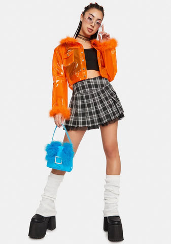 Juicy Planet Her Vinyl Trucker Jacket