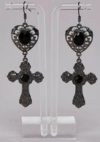 Haunting Sensations Cross Earrings