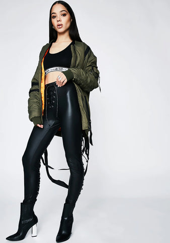 Back Off Lace-Up Leggings