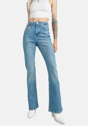 Vintage Distressed Flare Jeans